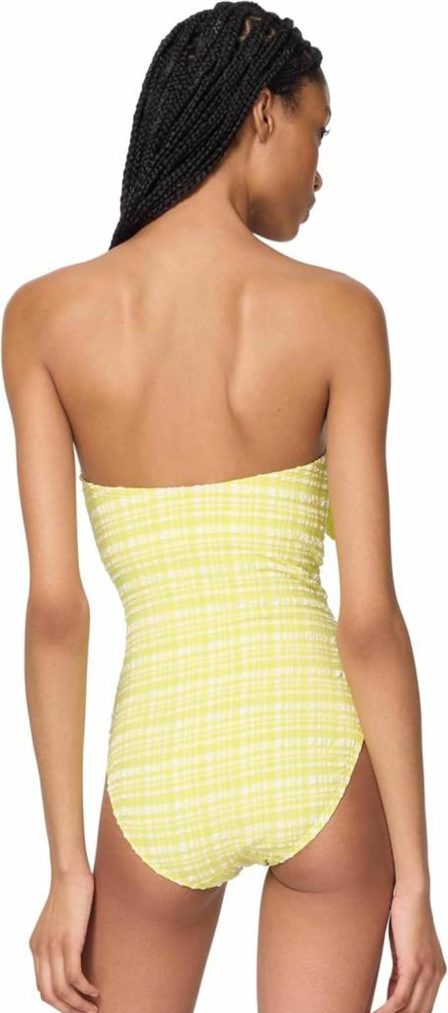 Kate Spade New York Women's Plaid Print One-Piece Swimsuit with Bow Detail