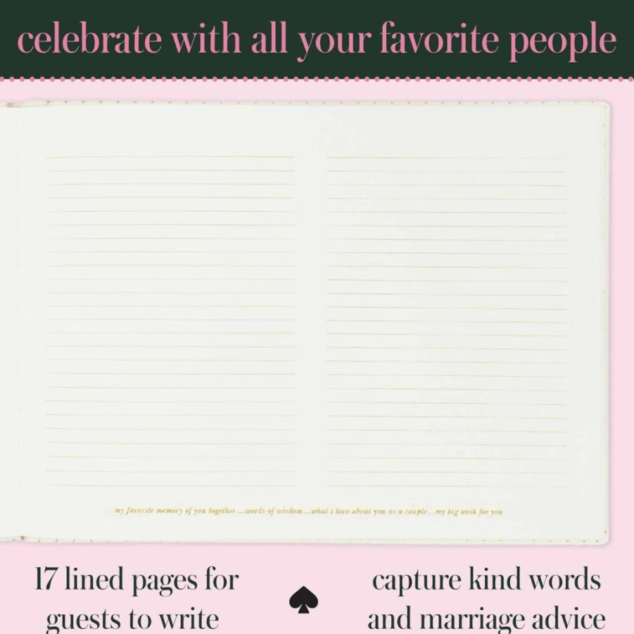 Kate Spade New York Wedding Guest Book & Bridal Journal Set - Includes Lined Pages, Blank Cards, Envelopes & Ceremony Sign - "And The Story Begins