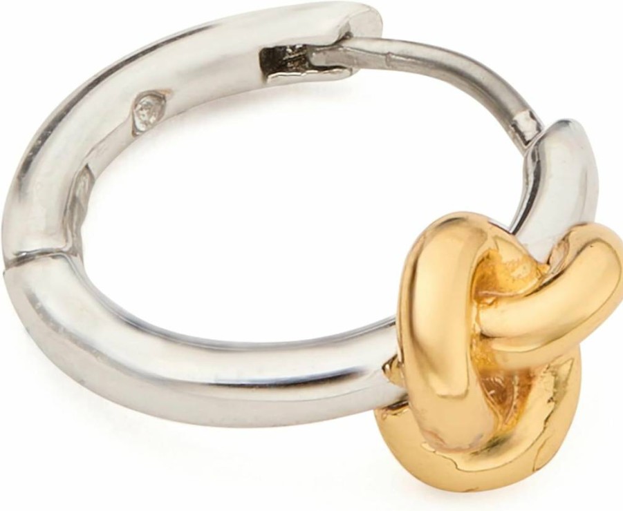 Kate Spade New York Double Knot Huggie Earrings: Elegant Gold-Tone Hoop Earrings for Women