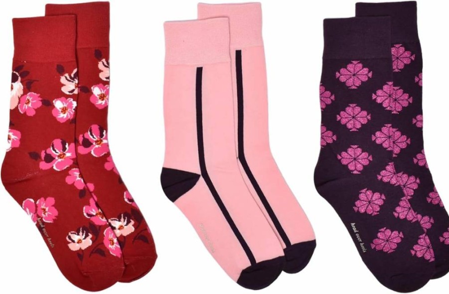 Kate Spade New York Women's 3-Pack Poppy Crew Socks - Soft, Comfortable Fall Socks for Women
