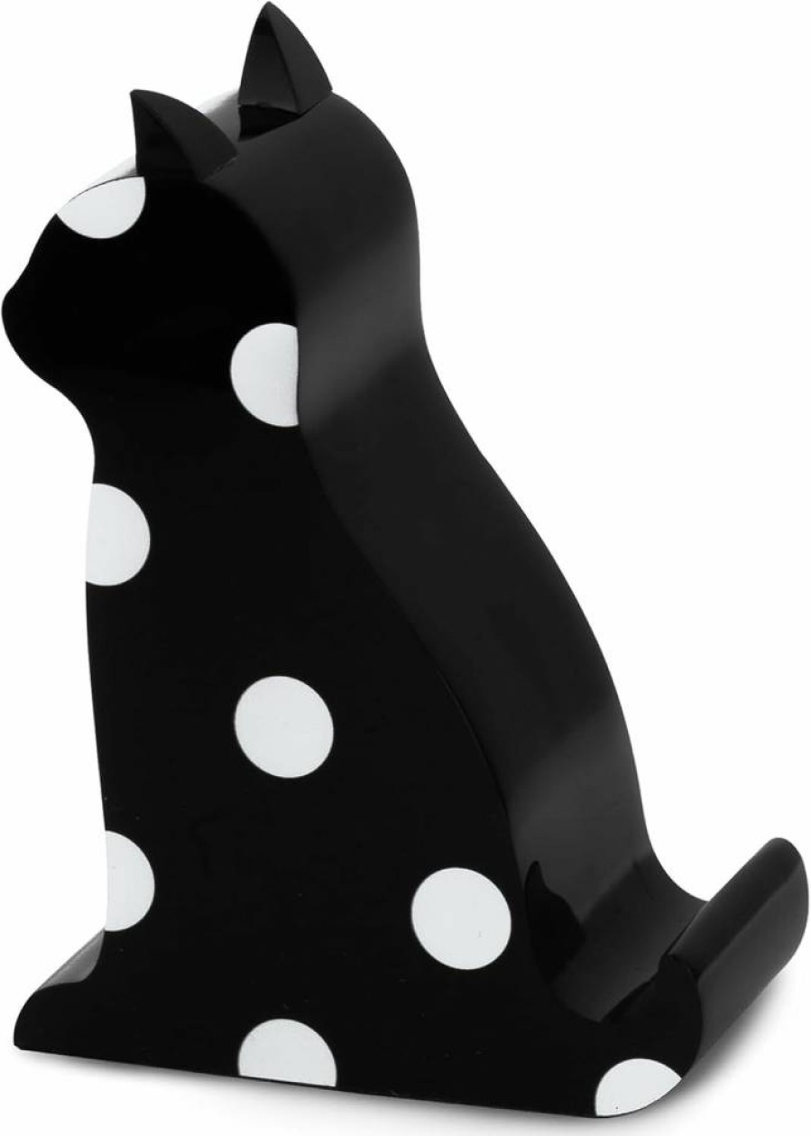 Kate Spade New York Black Cat Acrylic Phone Stand - Cute Novelty Desk Holder for iPhone & Smartphones