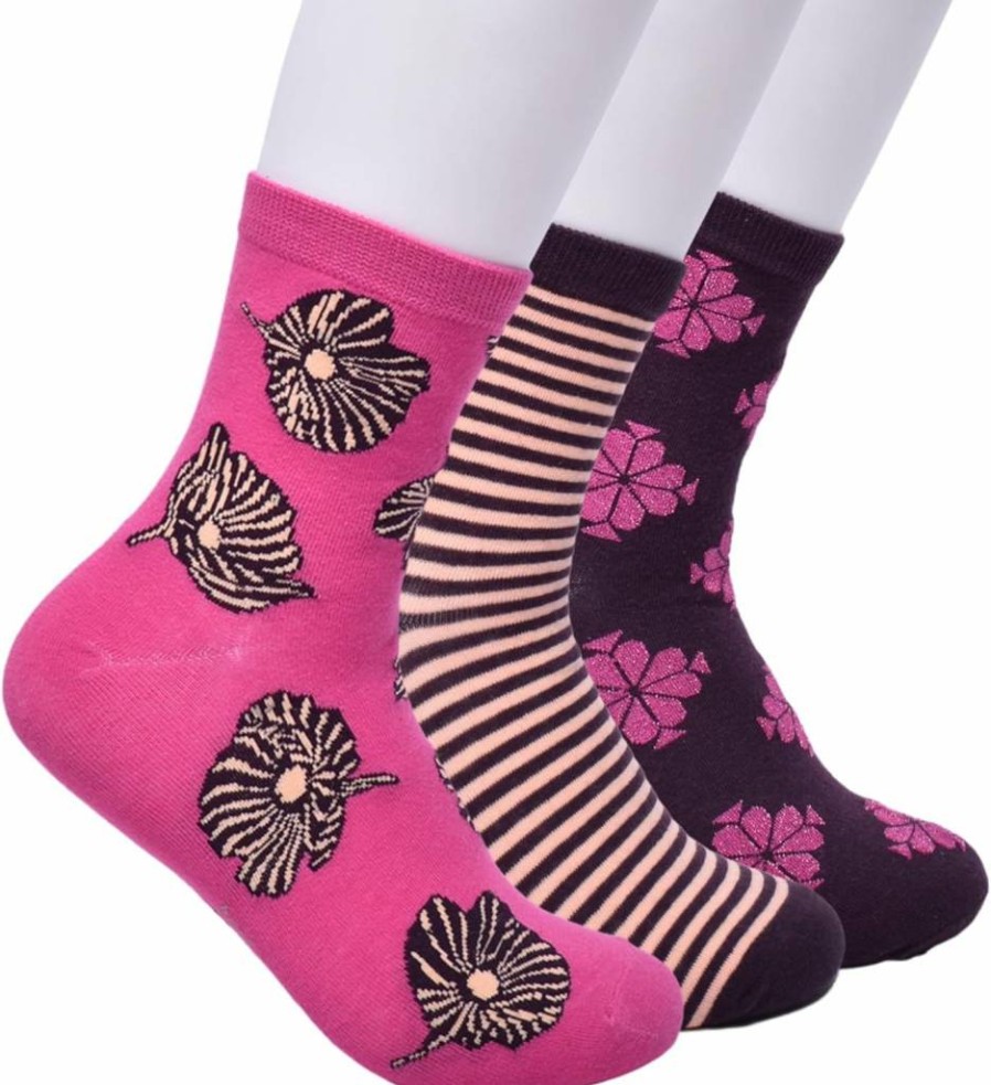 Kate Spade New York Women's 3-Pack Floral Shortie Crew Socks - Soft, Comfortable Everyday Socks for Women