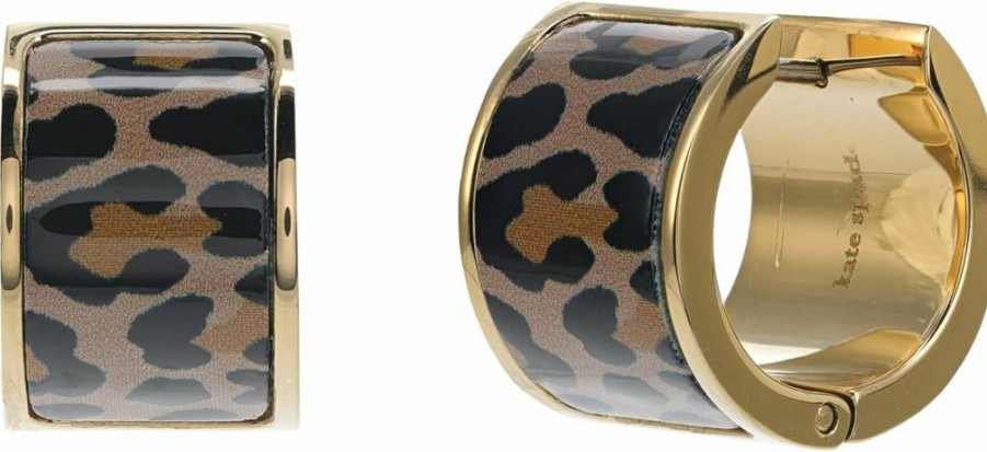 Kate Spade New York Leopard Print Huggie Hoop Earrings for Women