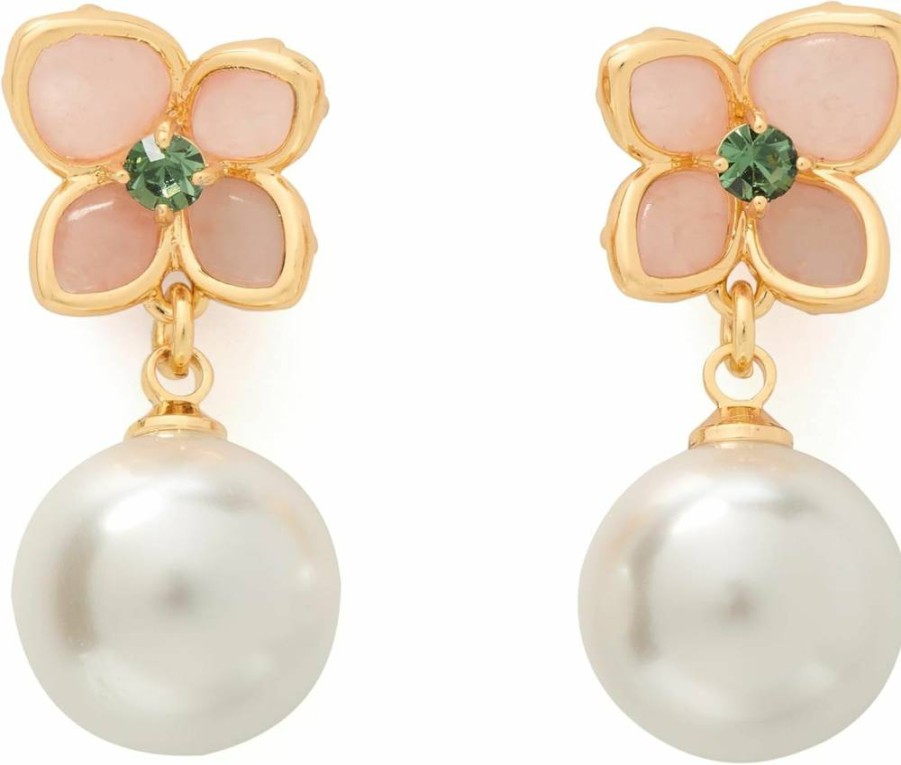Kate Spade New York Pastel Floral Drop Earrings for Women, Elegant Petal Design Dangling Earrings, Fashion Jewelry Gift