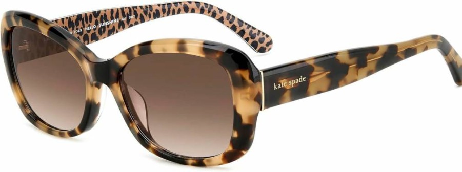 Kate Spade New York Women's Elowen Square Sunglasses with UV Protection, Gold/Black Frame, 55mm Lens Width, 140mm Temple Length