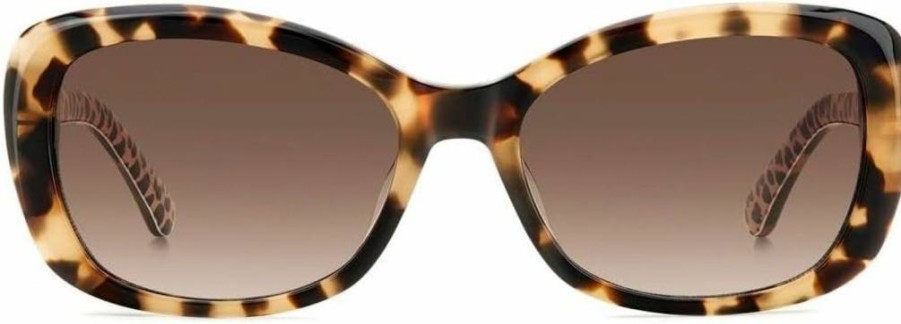 Kate Spade New York Women's Elowen Square Sunglasses with UV Protection, Gold/Black Frame, 55mm Lens Width, 140mm Temple Length