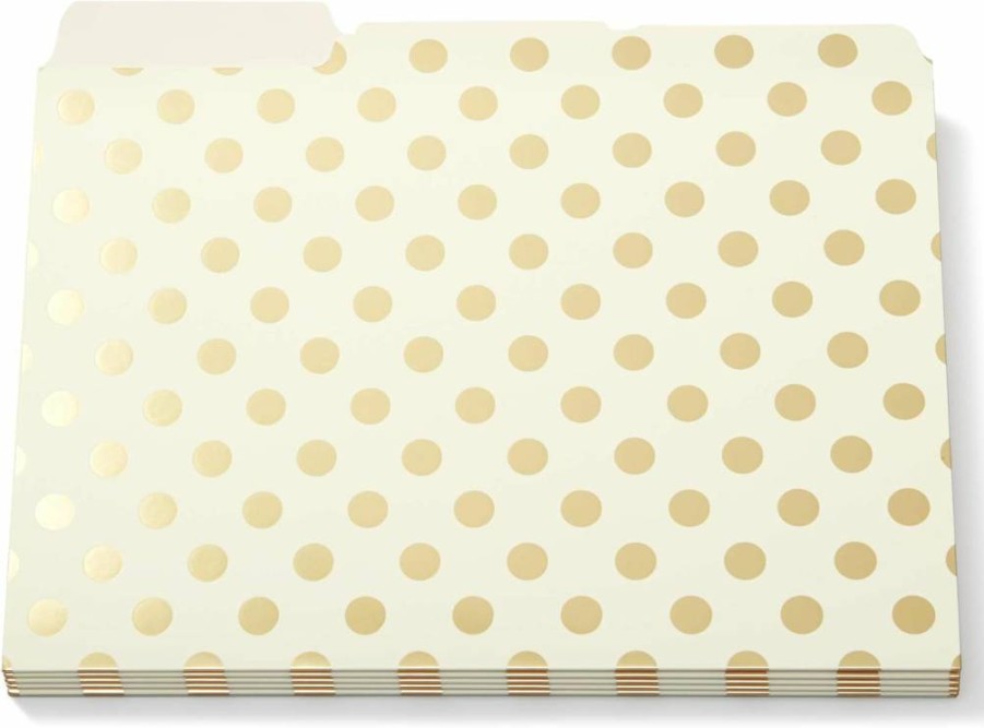 Kate Spade New York Gold Dot Letter Size File Folder Set - 6-Pack Organizers for Office & Home