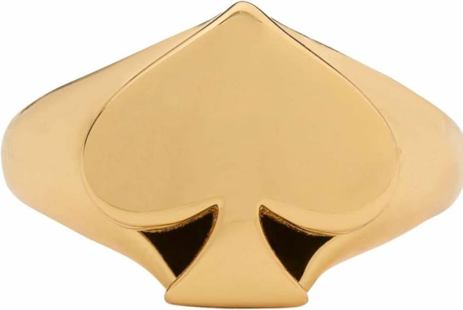 Kate Spade New York So Spade Signet Ring for Women - Elegant Gold-Tone Fashion Jewelry Gift