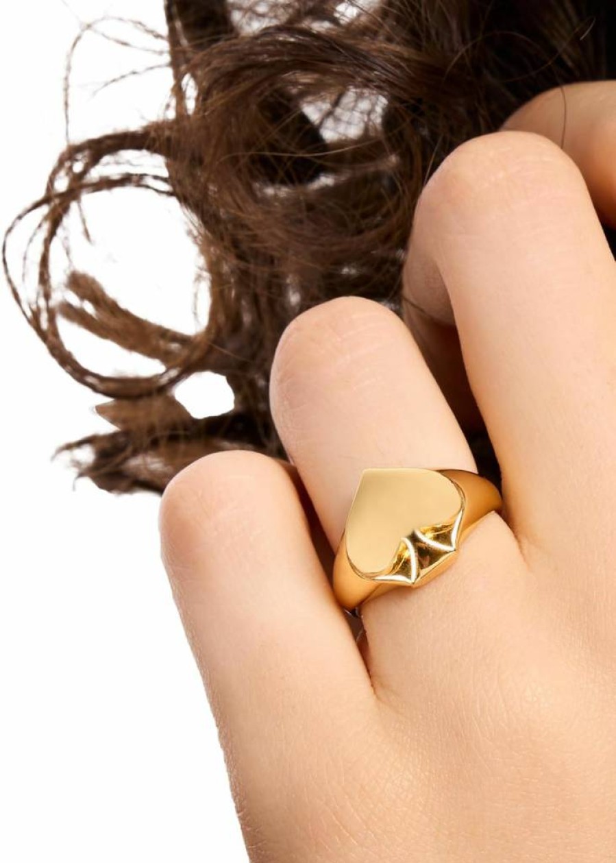 Kate Spade New York So Spade Signet Ring for Women - Elegant Gold-Tone Fashion Jewelry Gift