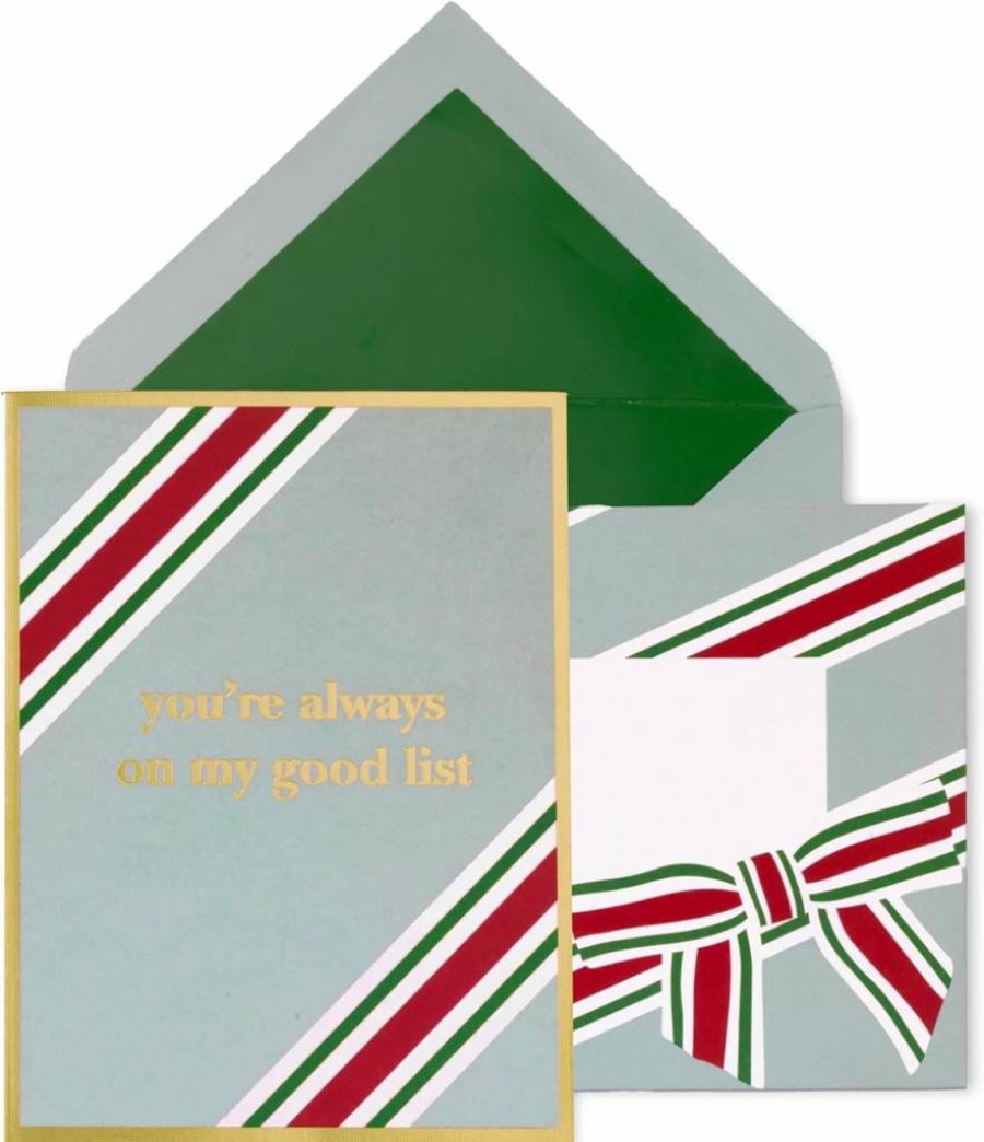 Kate Spade New York Luna Stripe All Occasion Greeting Cards Stationery Set - 10 Blank Cards & Envelopes for Holidays & Celebrations