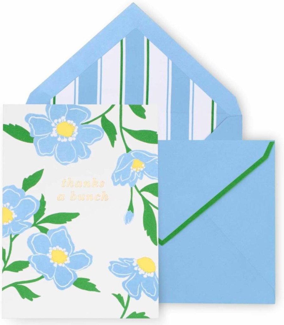 Kate Spade New York Sunshine Floral Greeting Cards Set - 10 All Occasion Green Notecards with Envelopes, Blank Stationery for Everyday Correspondence