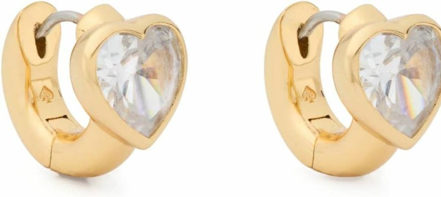 Kate Spade New York My Love Heart Huggie Earrings - Romantic Heart Design Stud Earrings for Women