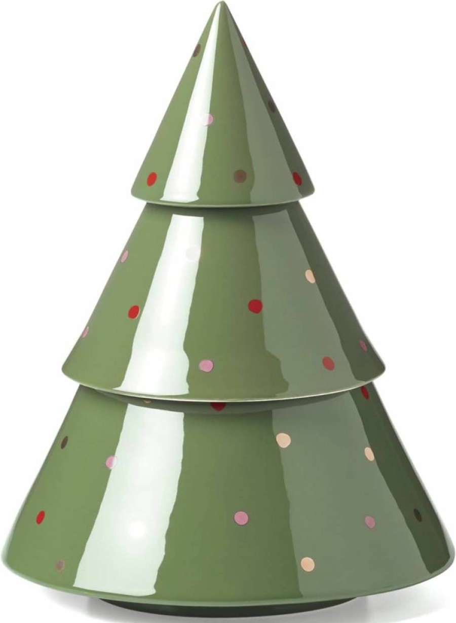 Kate Spade New York Green Evergreen Treat Jar - Festive Christmas Holiday Decor