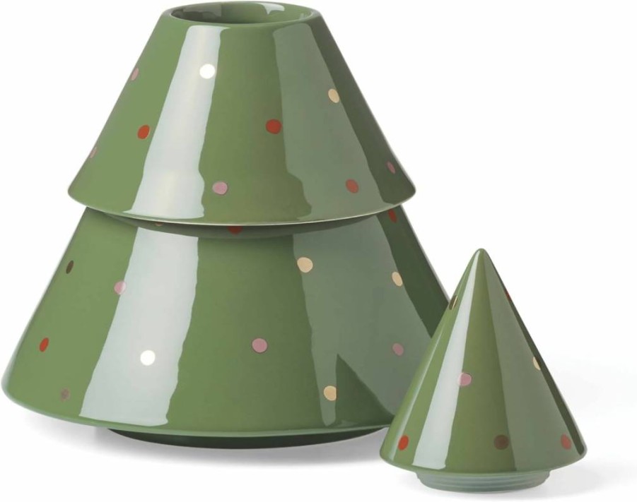 Kate Spade New York Green Evergreen Treat Jar - Festive Christmas Holiday Decor
