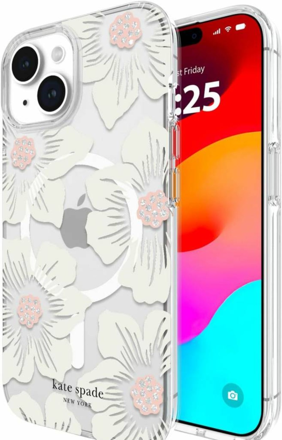 Kate Spade New York iPhone 15 / 14 / 13 Case with MagSafe Compatibility - Chunky Glitter Iridescent Cover