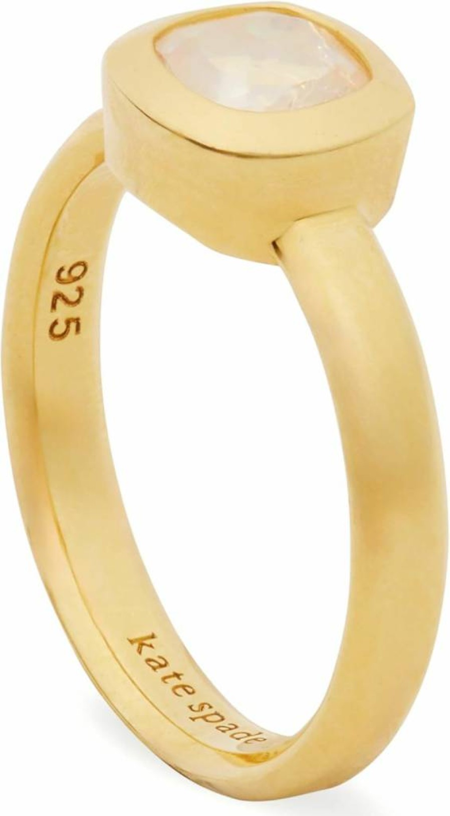 Kate Spade New York Shimmering Gemstone Ring - Elegant Gold-Tone Jewelry with Sparkling Crystals