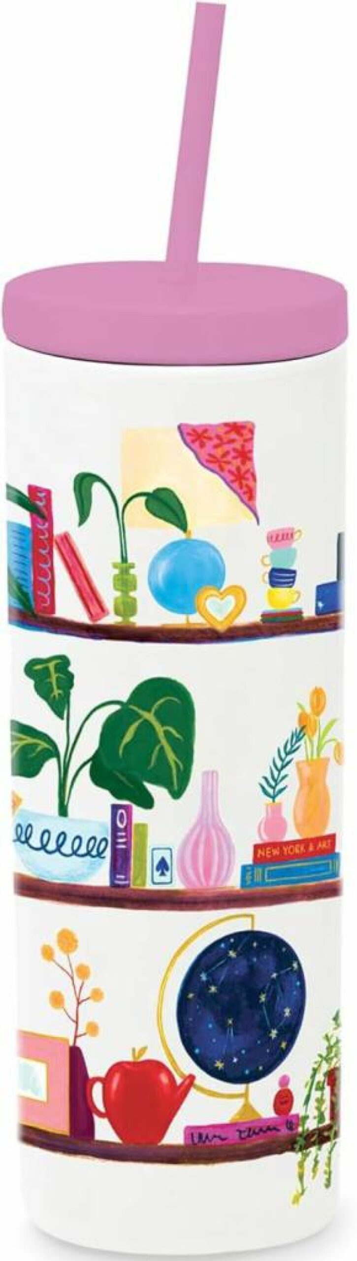 Kate Spade New York Charmed Library 20oz Acrylic Tumbler with Lid & Reusable Straw - Insulated Travel Cup