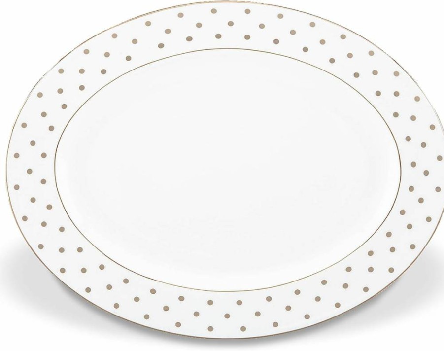 Kate Spade New York Larabee Road Platinum Metallic Saucer - 0.25 Lb Elegant Tableware