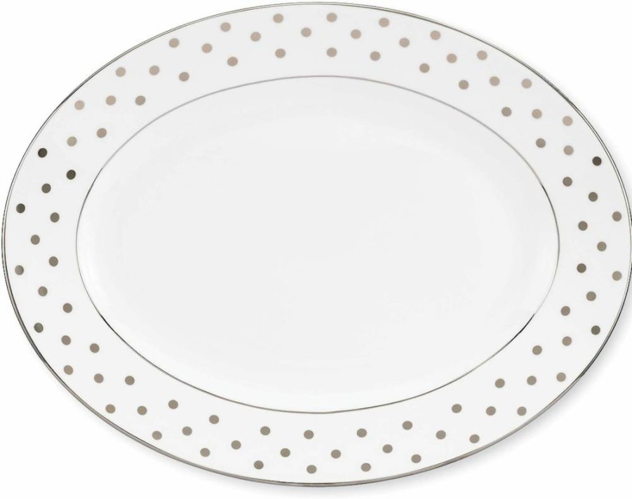 Kate Spade New York Larabee Road Platinum Metallic Saucer - 0.25 Lb Elegant Tableware