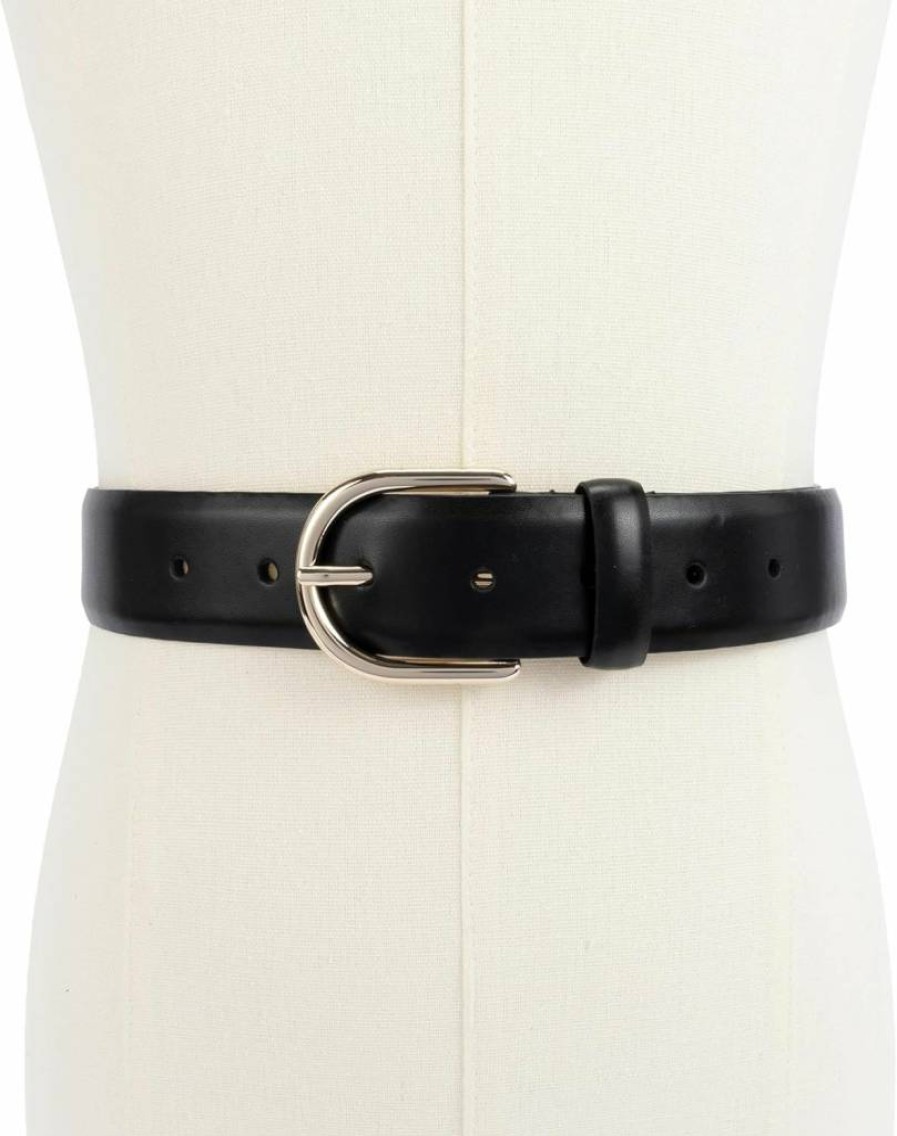 Kate Spade New York Women's 1.5 Inch Feather Edge Leather Belt - Stylish Adjustable Waist Belt for Women