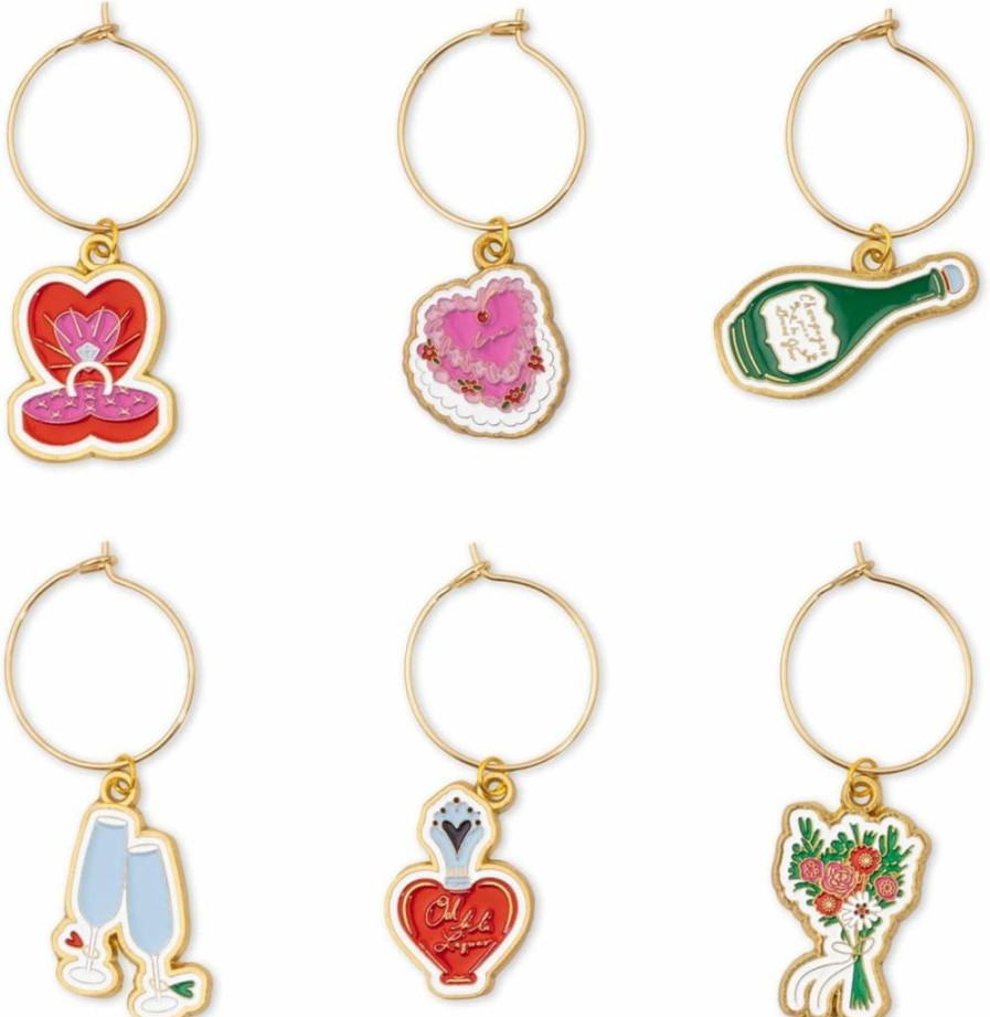 Kate Spade New York Wine Glass Charms - Wedding Drink Markers, Cup Identifiers for Champagne, Cocktails & Martinis, Elegant Wine Tags for Bridal Showers & Parties