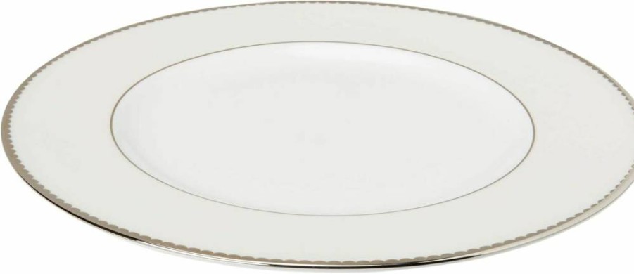 Kate Spade New York White Sugar Pointe Saucer - Elegant Ceramic Dessert Plate for Stylish Dining