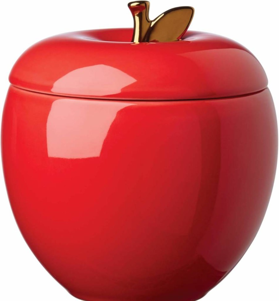 Kate Spade New York Red Apple Cookie Jar - Knock On Wood Design, Kitchen Decor, Unique Gift Idea