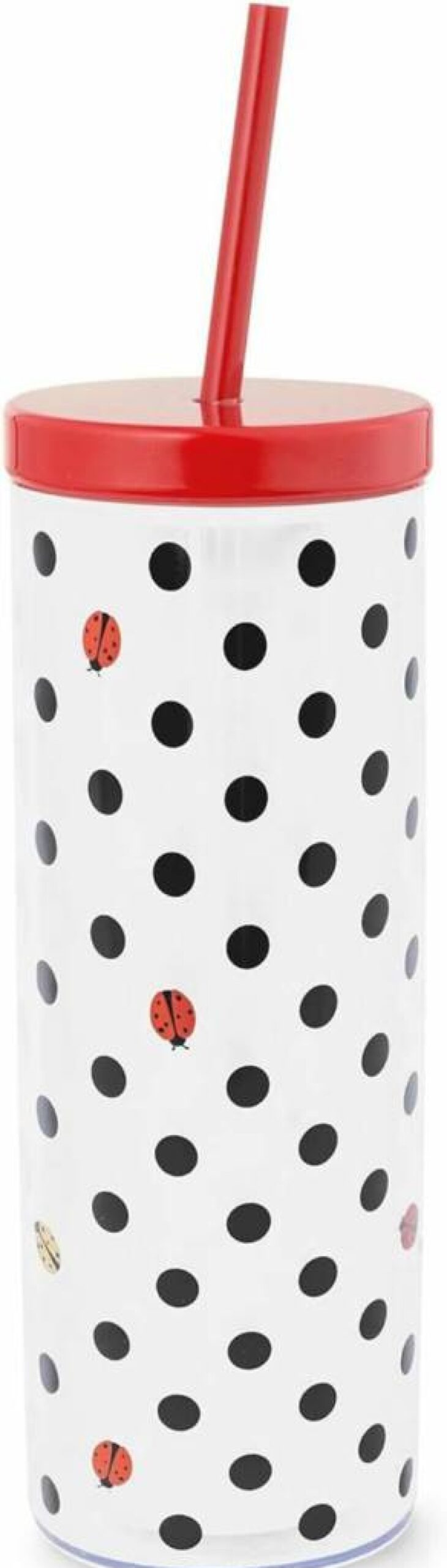 Kate Spade New York 24oz Slim Colorblock Acrylic Tumbler with Lid & Straw, Double Wall Insulated Cup for Cold Drinks