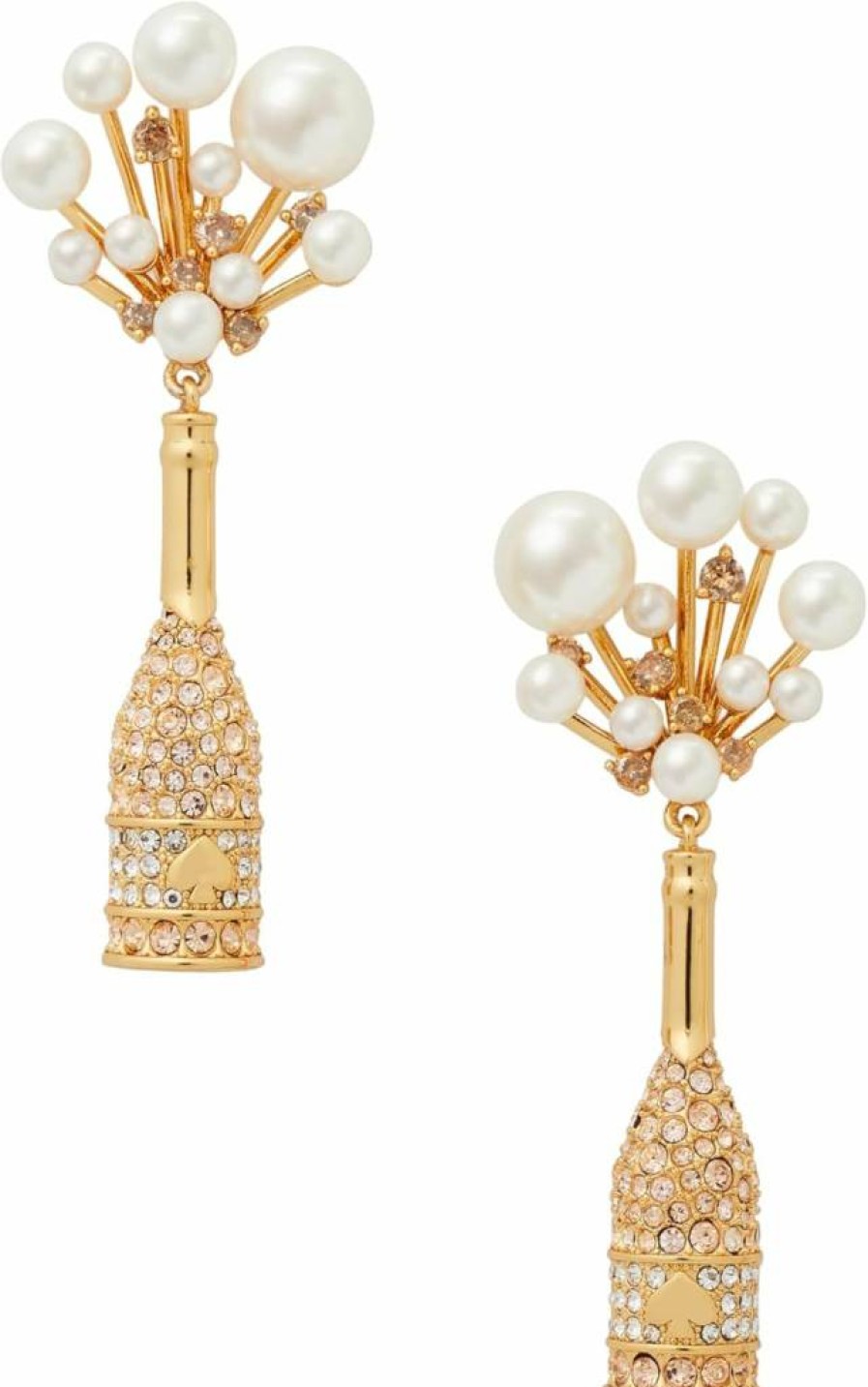 Kate Spade New York Cheers To That Drop Earrings in Champagne & Gold - Elegant Dangle Earrings for Women