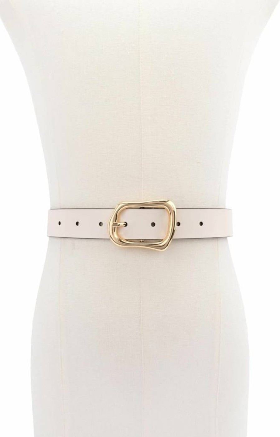 Kate Spade New York Women's Leather Belt with Molten Metal Buckle, Adjustable Waist Size 1.20 Inch Width, Fashion Accessory