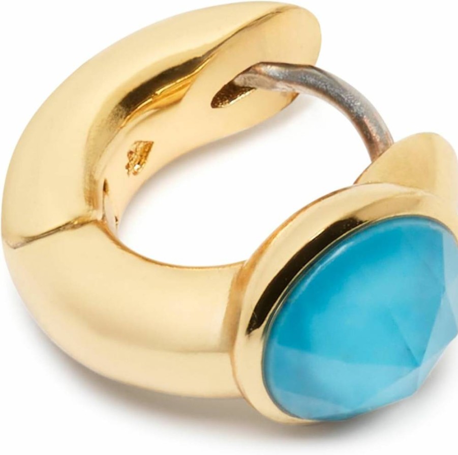 Kate Spade New York Keep Sparkling Round Huggie Earrings - Sterling Silver Studs with Crystal Accents
