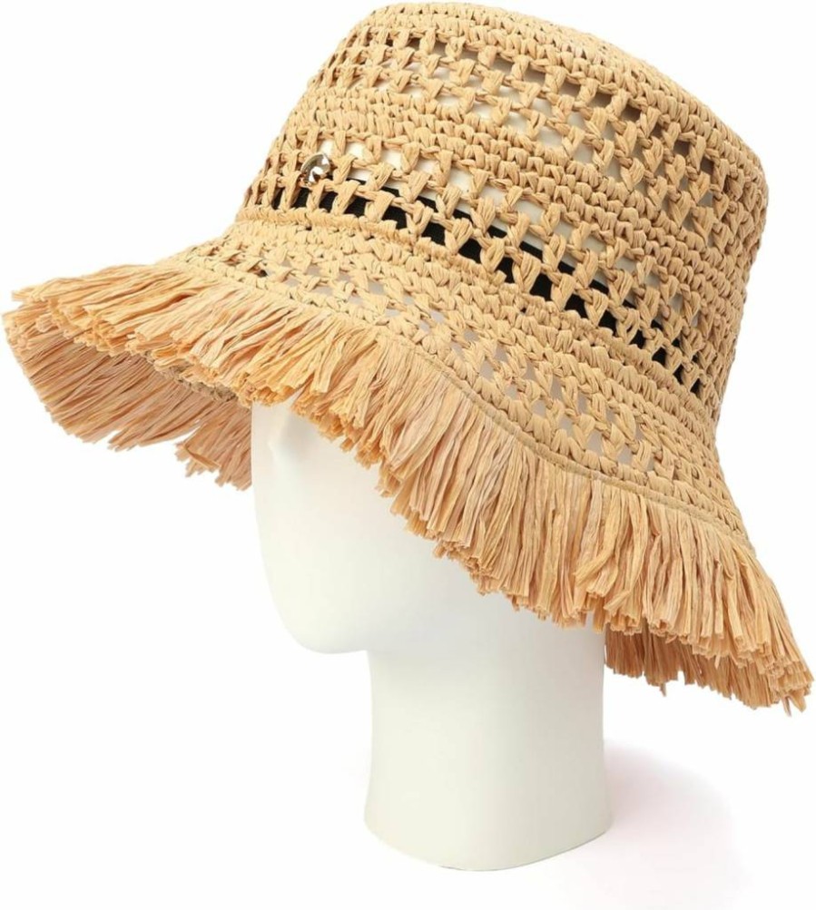 Kate Spade New York Women's Cloche Hat with Fringe Detail, Summer Fashion Accessory for Women