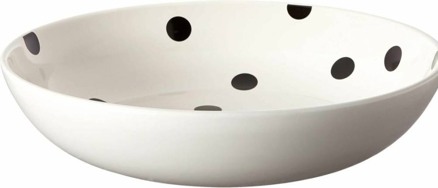 Kate Spade New York White Deco Dot Latte Mug - 12 oz Ceramic Coffee Cup with Polka Dot Design