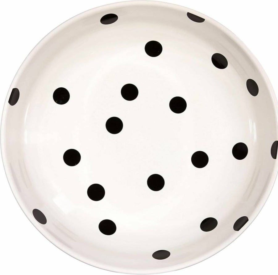 Kate Spade New York White Deco Dot Latte Mug - 12 oz Ceramic Coffee Cup with Polka Dot Design