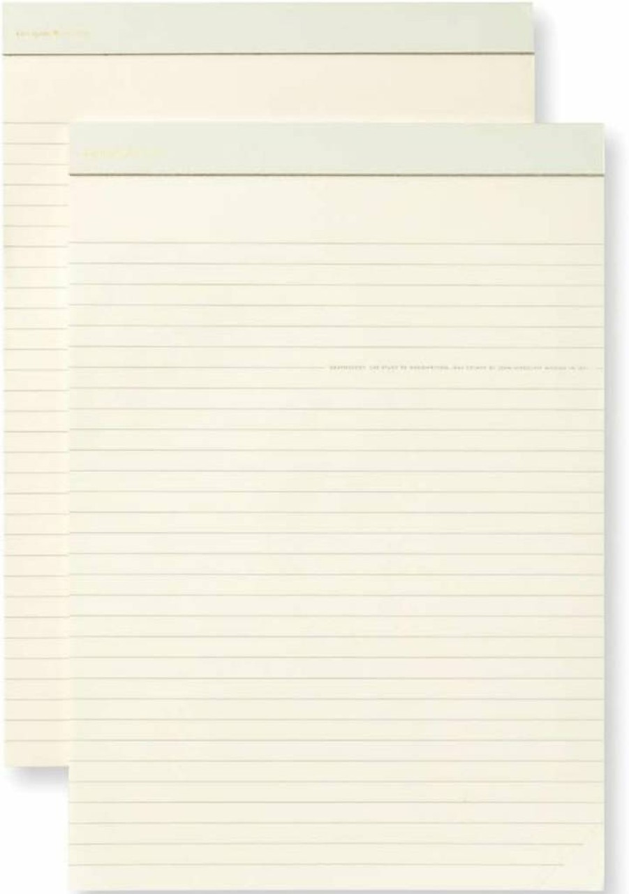 Kate Spade New York Letter Size Notepad Refill Set - 2 Lined Cream Pads, 50 Sheets Each, Stylish Folio Design