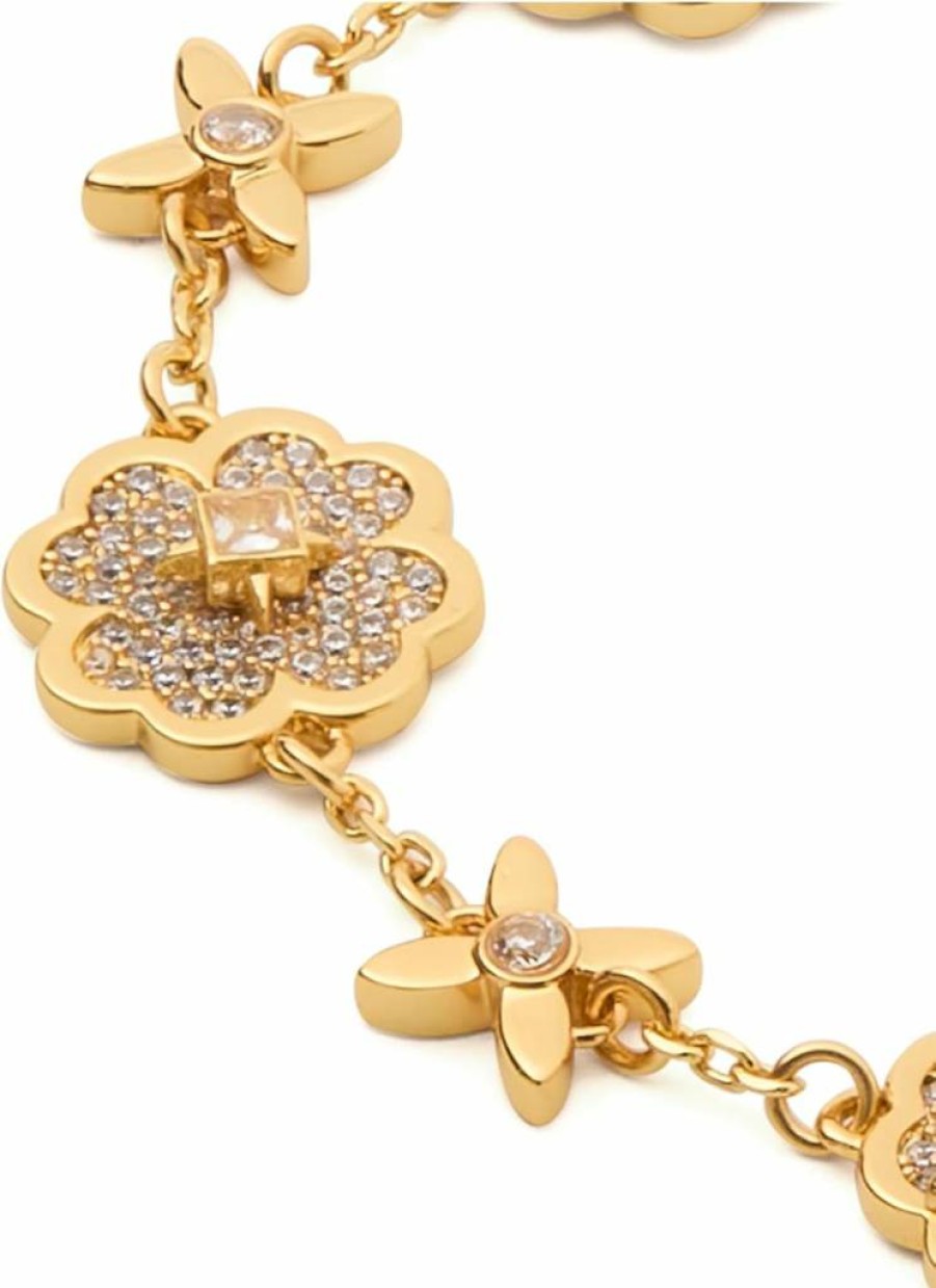 Kate Spade New York Heritage Bloom Charm Bracelet - Floral Design Women's Fashion Jewelry