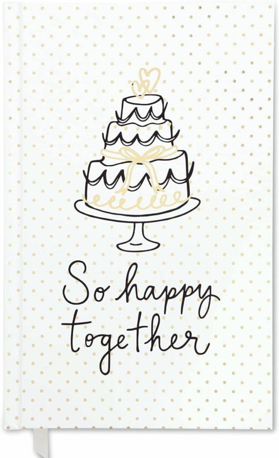 Kate Spade New York Gold Dots Hardcover Journal - 8.25" x 5.25" Lined Notebook, 200 Pages, Bridal & Wedding Gift, So Happy Together Design