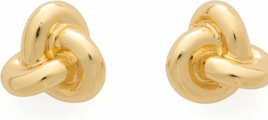 Kate Spade New York Double Knot Stud Earrings | Gold-Tone Hoop Earrings with Knot Detail