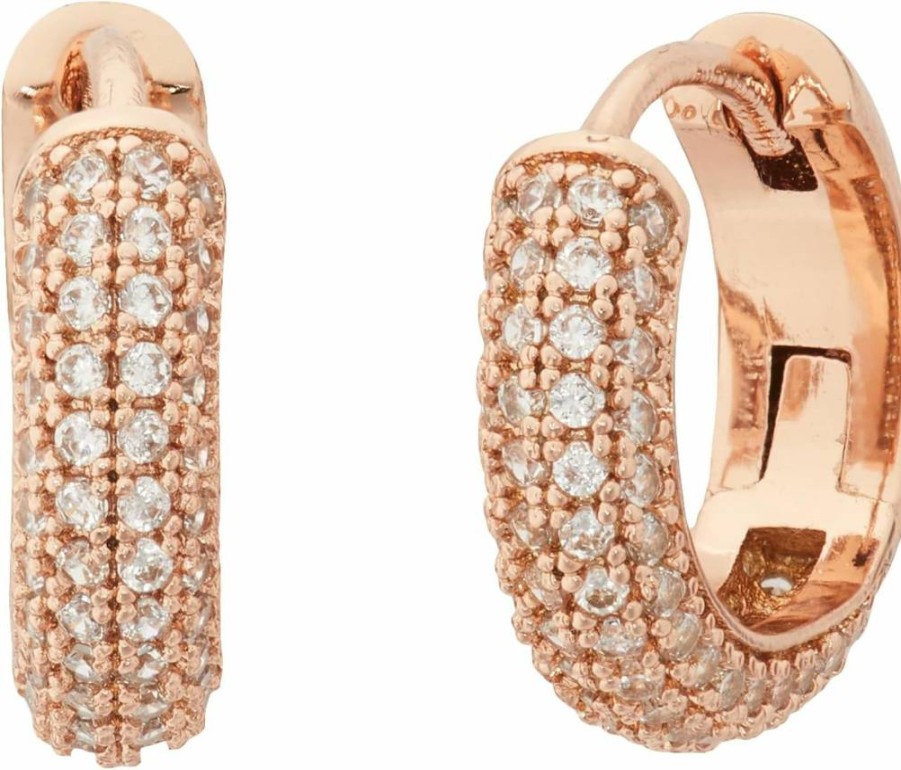 Kate Spade New York Brilliant Pave Huggie Earrings - Sparkling Statement Hoop Earrings for Women