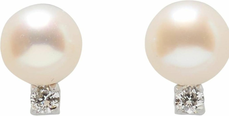 Kate Spade New York Meant To Be Pearl & Diamond Stud Earrings - Sterling Silver Fine Jewelry