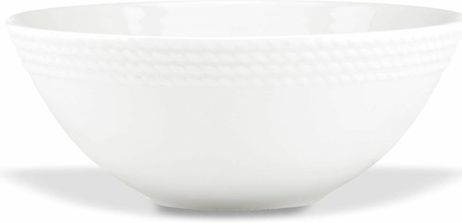 Kate Spade New York Wickford White Ceramic Bowl – 0.8L All-Purpose Serving Dish for Kitchen & Dining