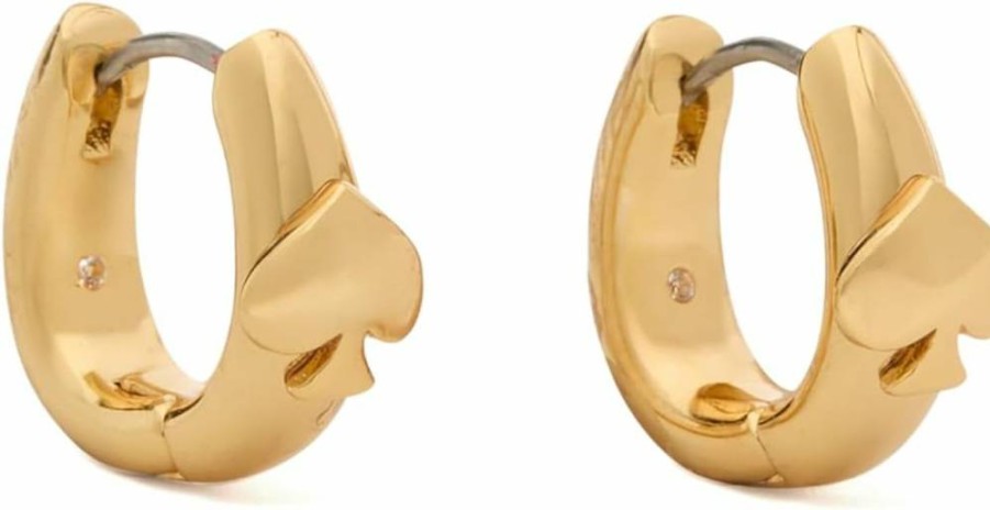 Kate Spade New York So Spade Huggie Earrings: Elegant Gold-Tone Hoop Earrings for Women