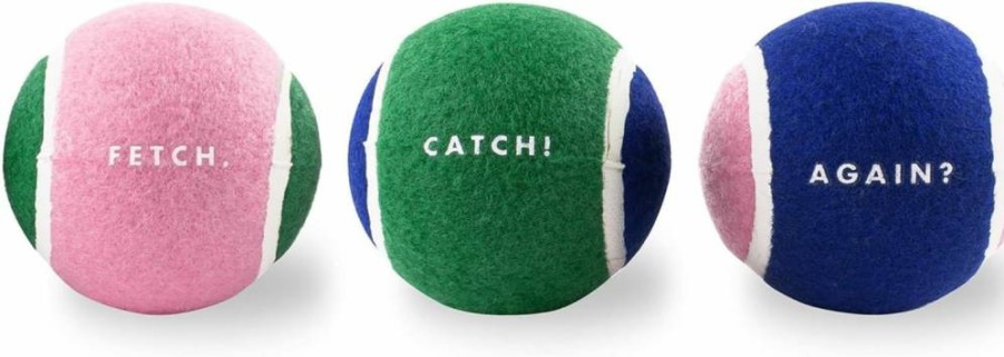 Kate Spade New York Dog Tennis Balls Set of 3 - Pet Safe Fetch Toys for Dog Training & Exercise