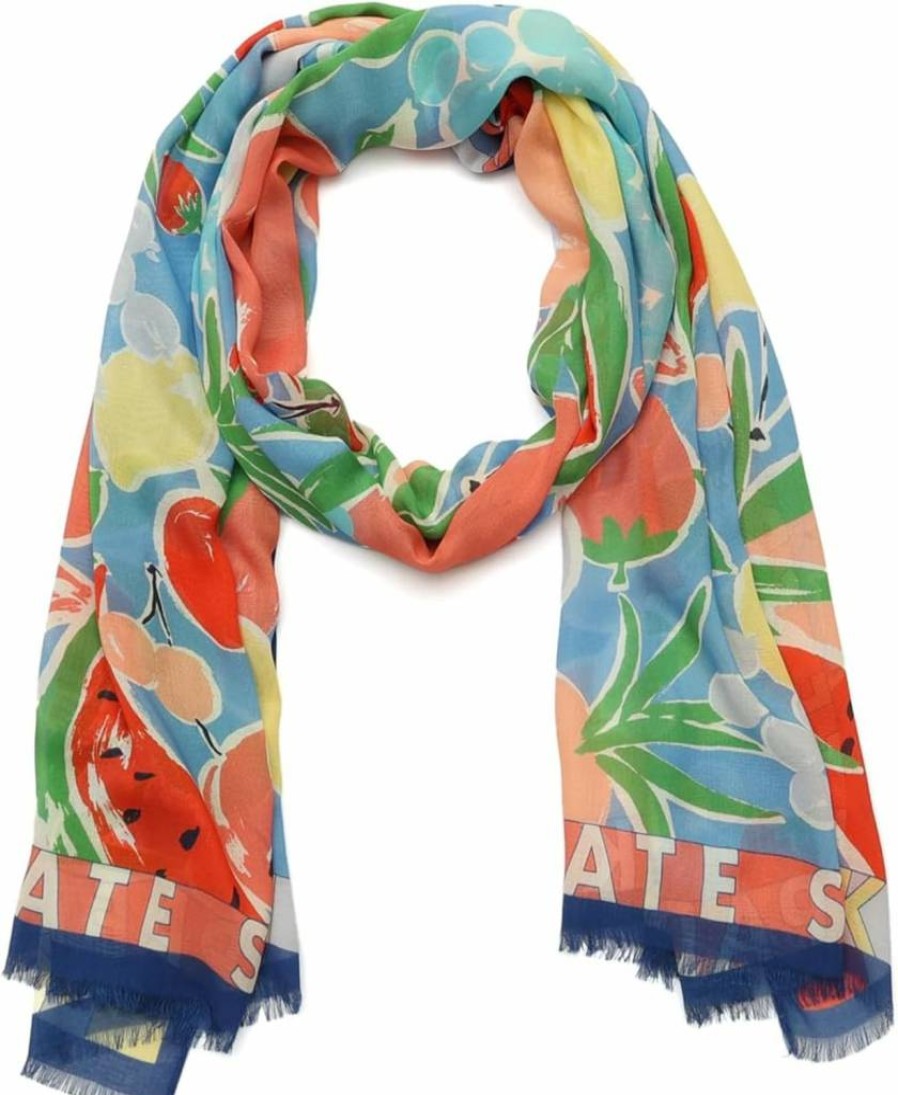 Kate Spade New York Women's Lightweight Viscose Scarf - Stylish Summer Fruit Print Fashion Accessory