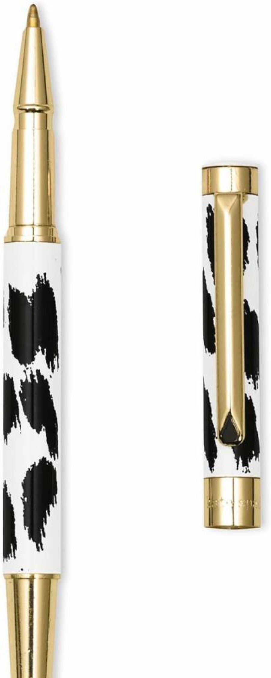 Kate Spade New York Green Pastry Stripe Ballpoint Pen - Refillable Black Ink Office Pen for Women in Reusable Gift Box