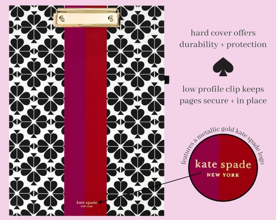 Kate Spade New York Clipboard Folio - Professional Padfolio with Lined Notepad, Pen Loop & Pocket, Fall Floral Design, Stylish Office Organizer