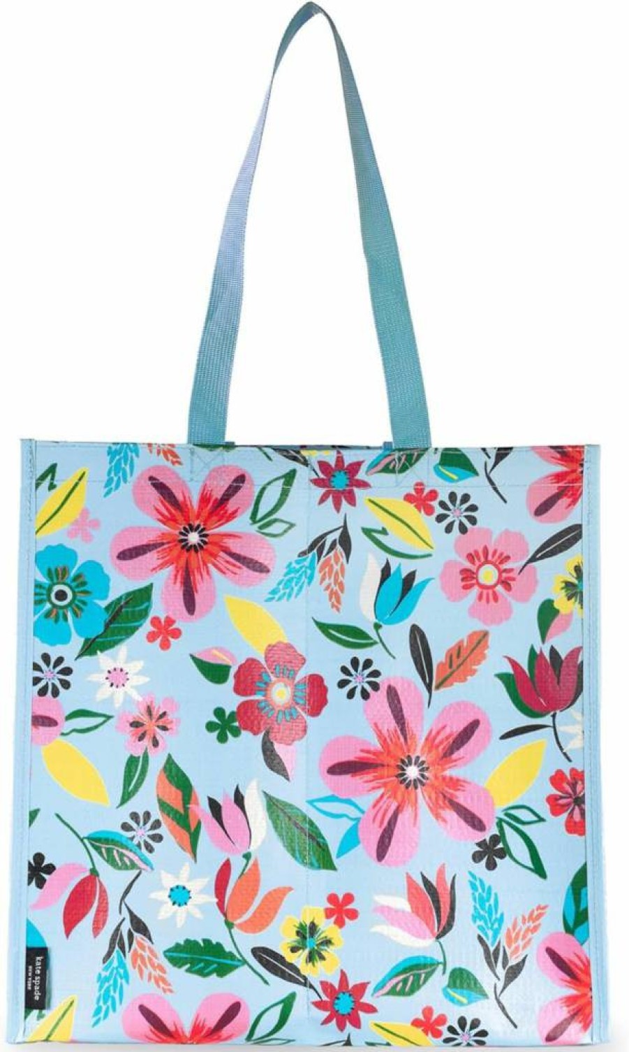 Kate Spade New York Reusable Grocery Tote Bag - Large Collapsible Safari Floral Design with Shoulder Straps