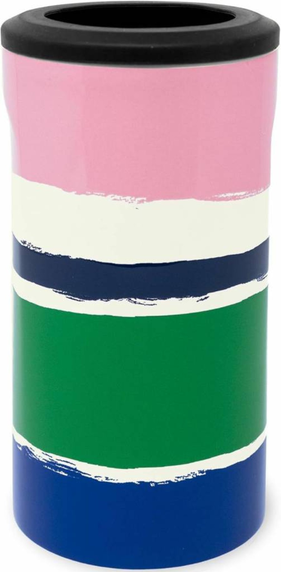 Kate Spade New York Insulated Stainless Steel Can Hugger - Slim Double Wall Drink Holder, Ocean Stripe Design