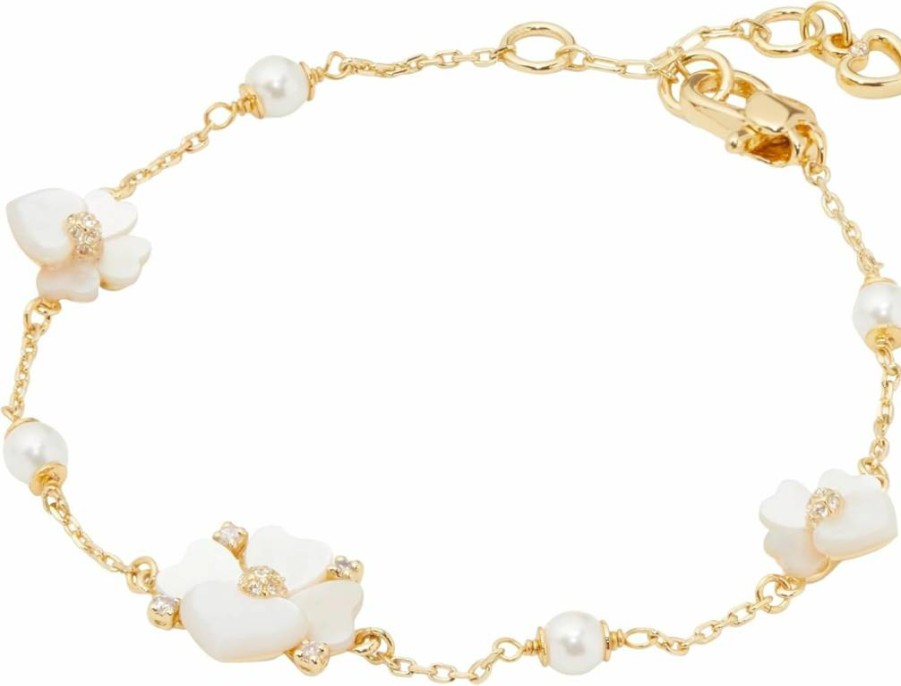 Kate Spade New York Precious Pansy Flower Charm Bracelet for Women