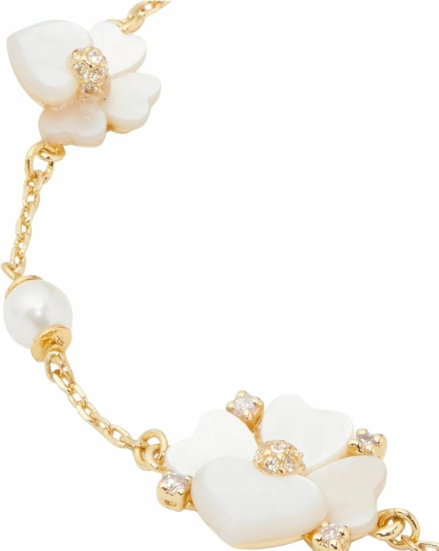 Kate Spade New York Precious Pansy Flower Charm Bracelet for Women